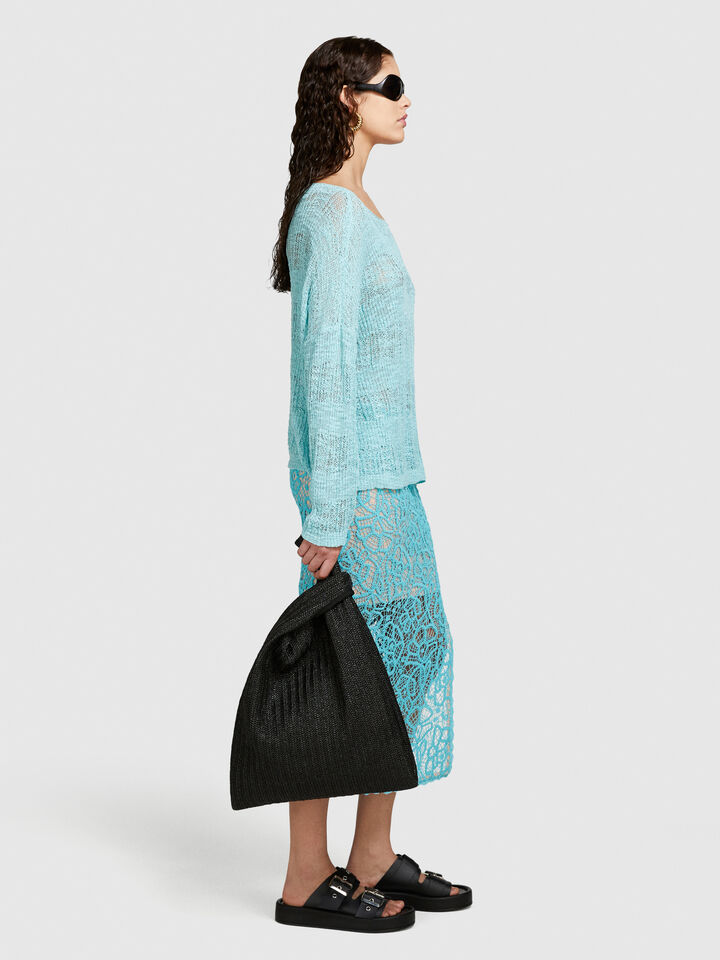 Boat neck sweater - women's boat neck sweaters - Turquoise | Sisley image number 2